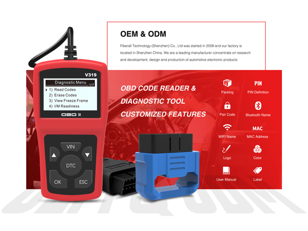 Contenu ODM Introduction du lecteur de code OBD de type Mini Fiberall
